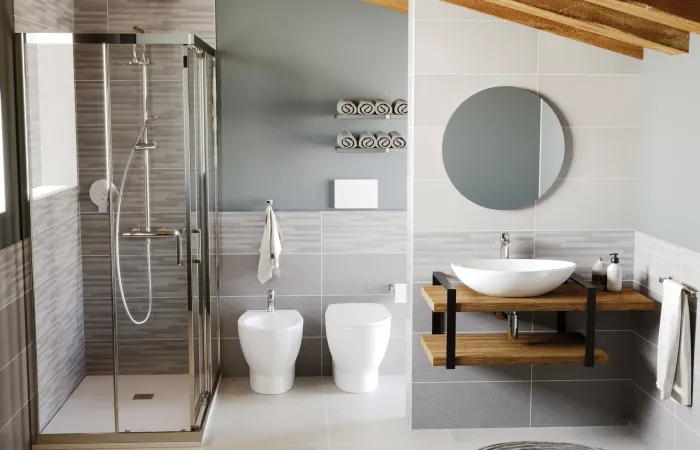 Ambientazione bagno mansardato