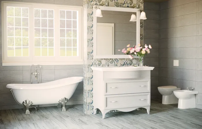 Ambientazione retrò per bagno